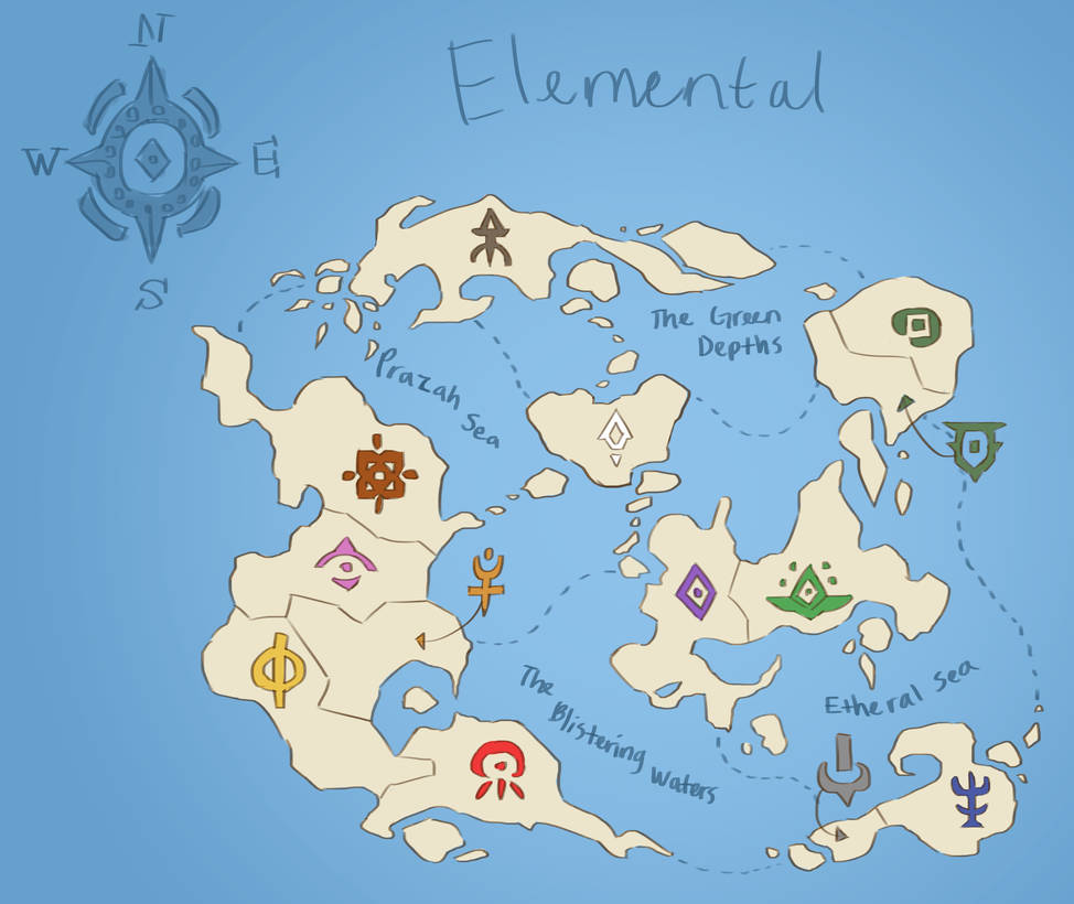 Elemental Magic System Map Updated Map of Elemental by eyesacksmith on DeviantArt