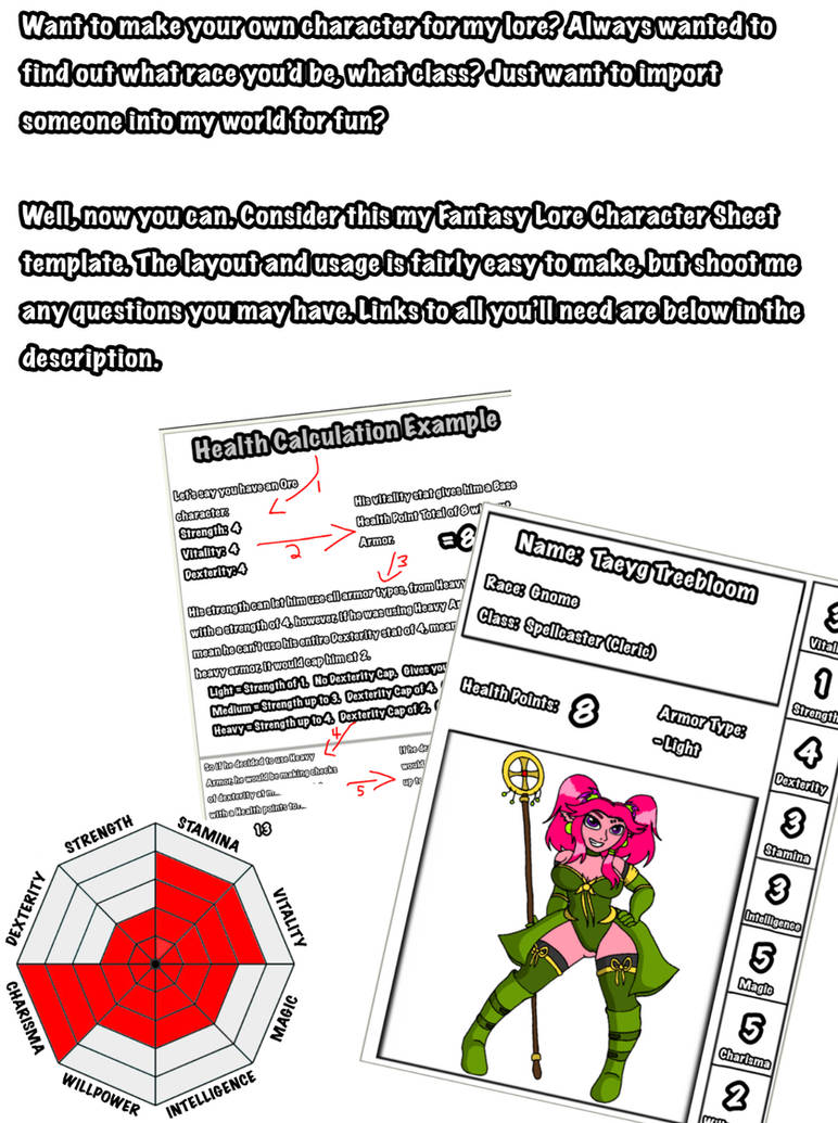 Fantasy Lore Character Sheet Creation By Chef Shanks On DeviantArt