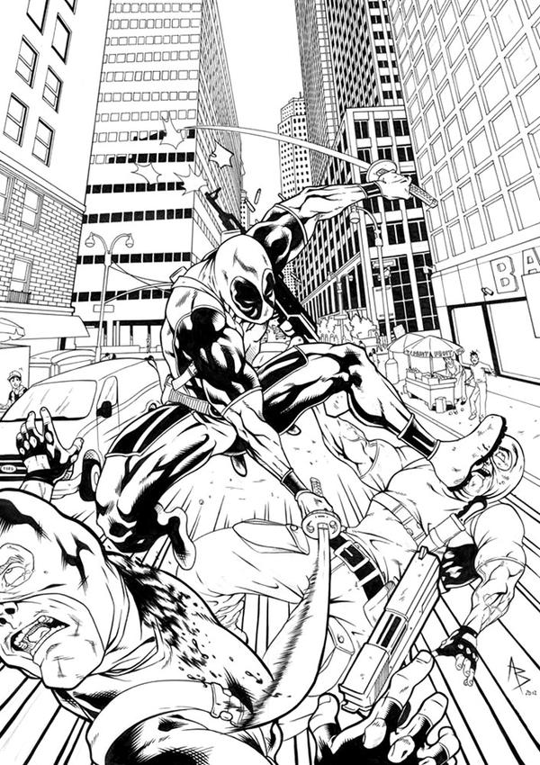 Deadpool-ink by Baldobaldari on DeviantArt