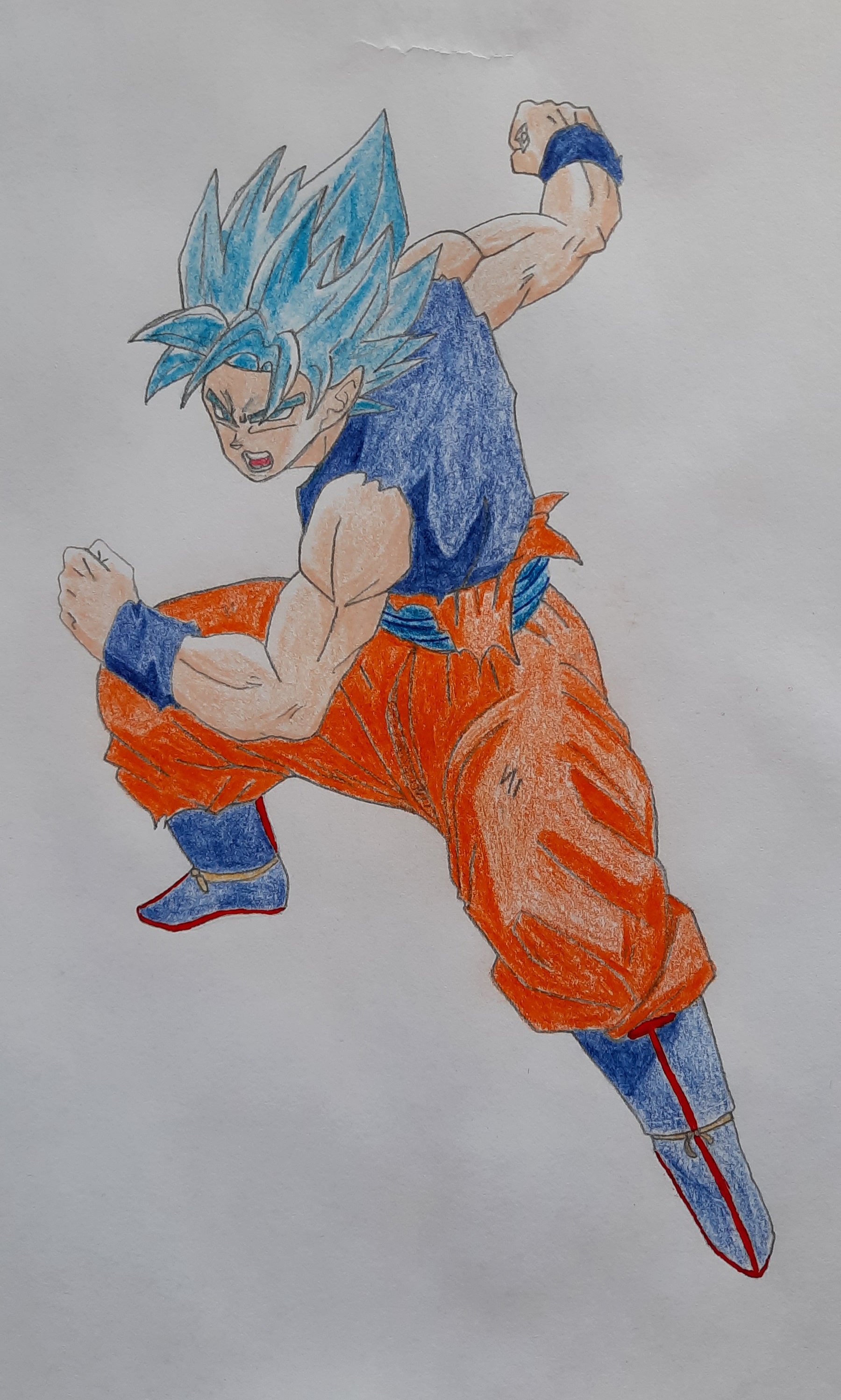 HOW TO DRAW GOKU SSJ BLUE 