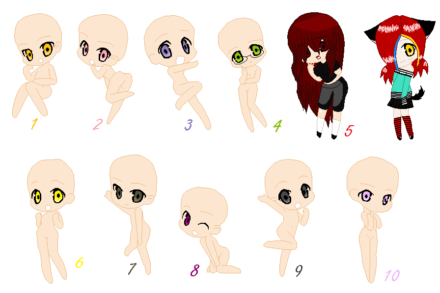 Chibi Anime Base Group Of 4.