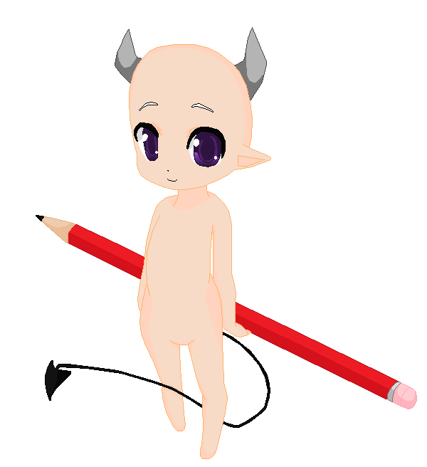 Base chibi devil with a pencil