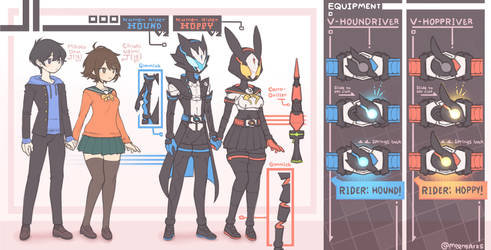 Kamen Rider Hoppy V2 and Hound V2 (OCs) charasheet