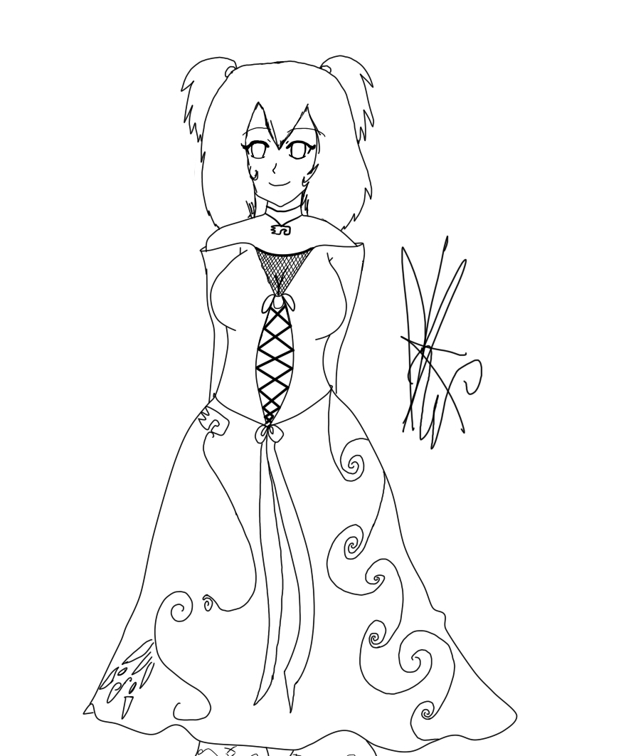 PP: Sam's dress -lineart-