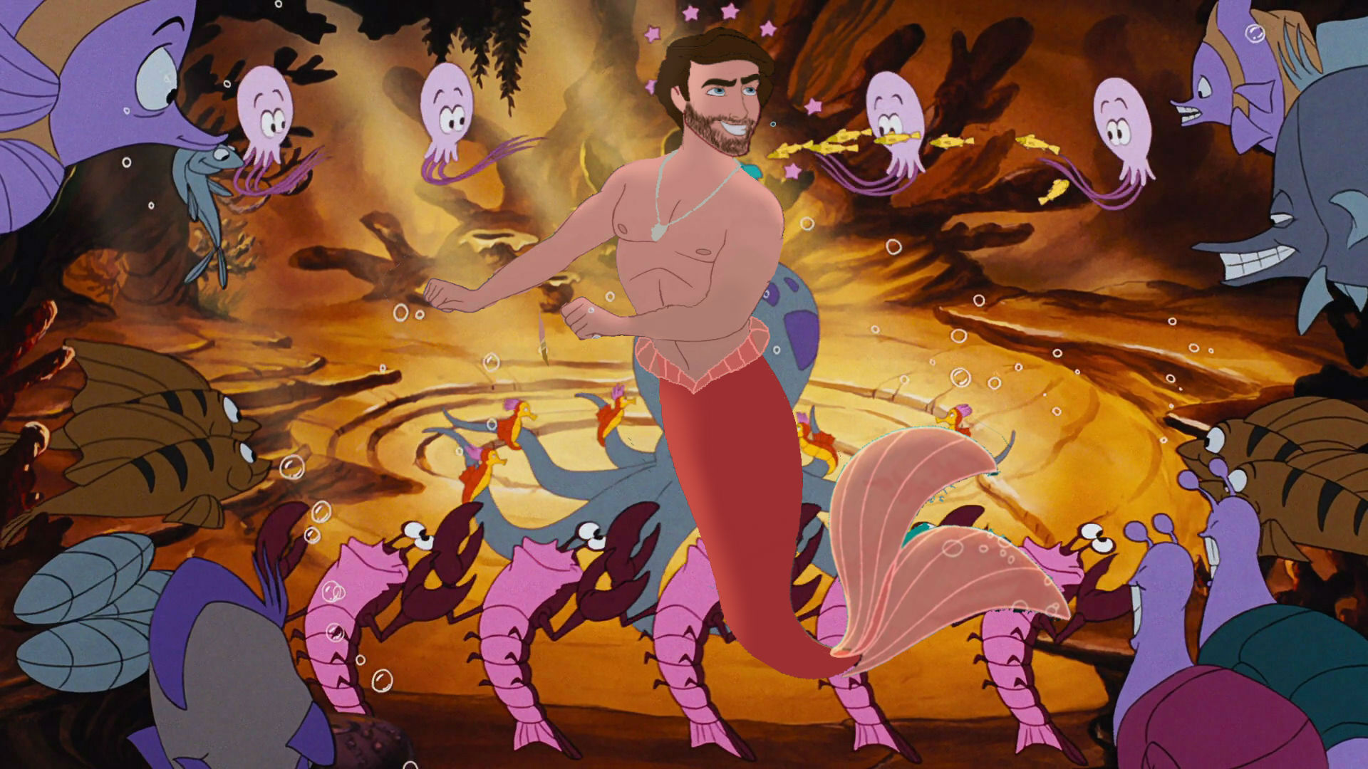 Myself Animated as a Merman Under the Sea