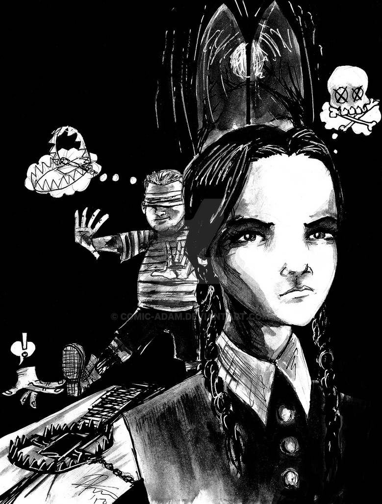 wednesday and pugsley addams by comic-adam on DeviantArt
