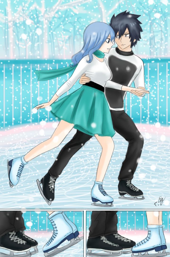 Gruvia Fluff-fest. Day 5: Ice skating