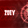 Zoey (Red Background) HD Wallpaper