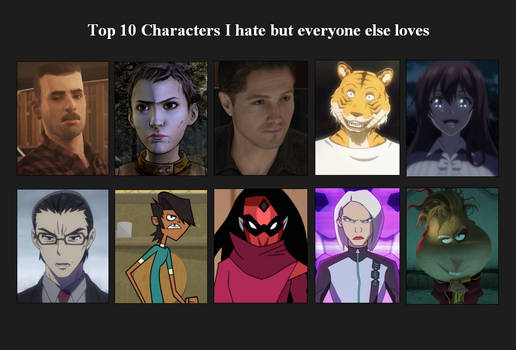 Top 10 Characters I hate but everyone loves