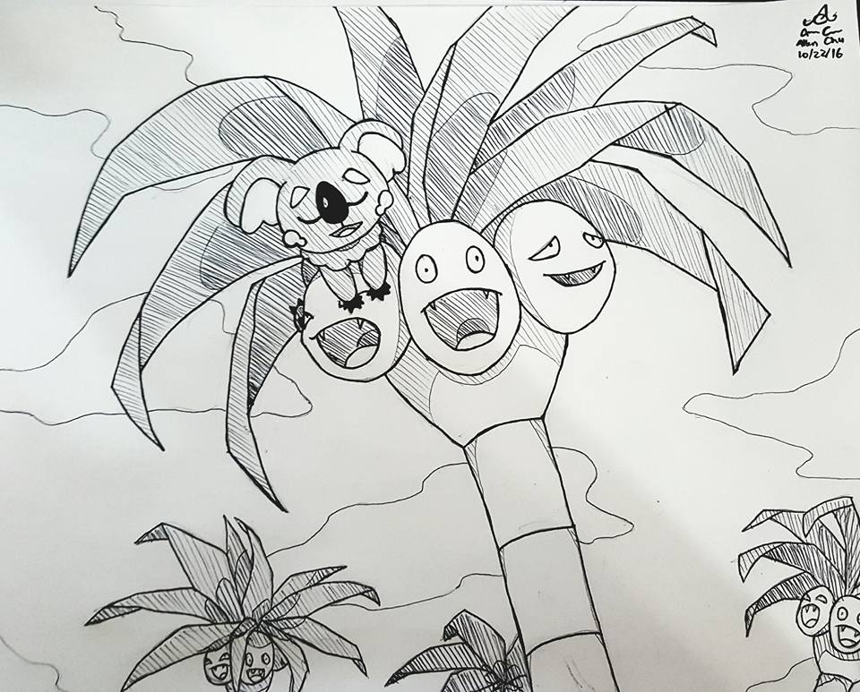 Fan Art - Pokemon - Komala and Alola Exeggutor