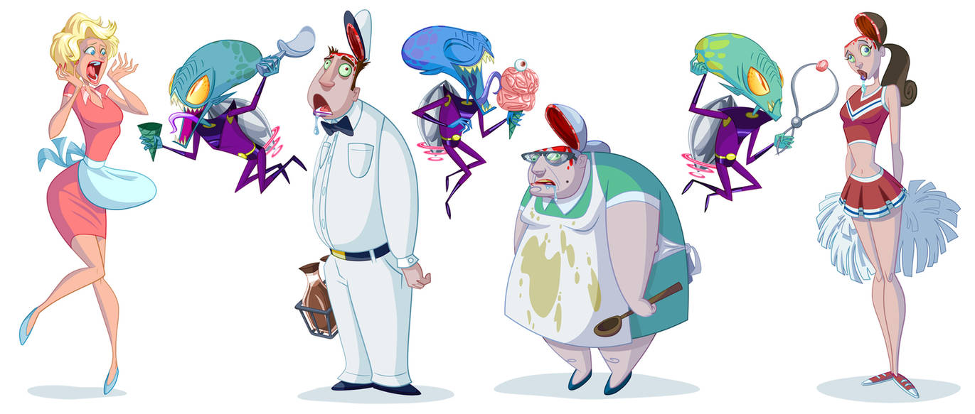 Pushfighter Deviantart Martians scream for brain ice cream - Lineup by pushfighter on DeviantArt