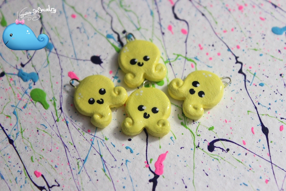 Yellow Octopi Charms