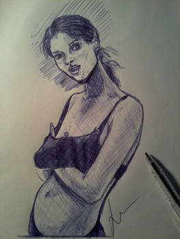 Drawing with pen - kate moss by me