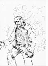 Drawing Jason from ''Friday the 13 'th'' with pen