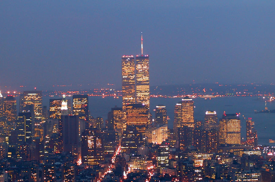 NYC Twin Towers at Night