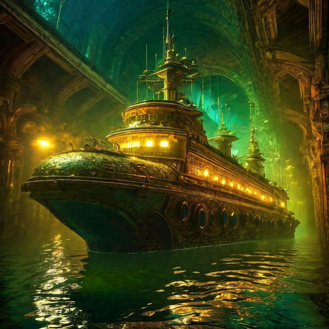 Captain Nemo Library capt. Nemo's lair by johnblackwater on DeviantArt