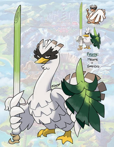 Quick fanart of Farfetch'd beta evolution. I call him Goosechase'd. And it  better be a souo ladle in his left wing. : r/pokemon