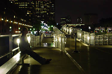 Boston Boardwalk At Night.