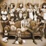 Quad Harem sepia