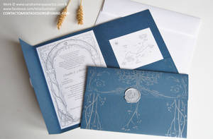 Wedding Card: LOTR Blue and Silver