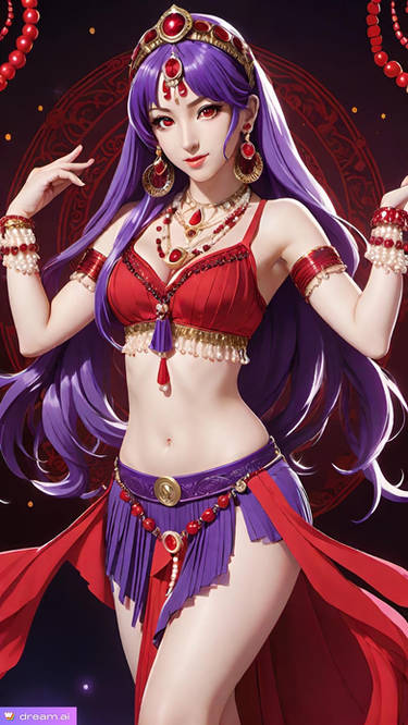 Athena Asamiya as a belly dancer