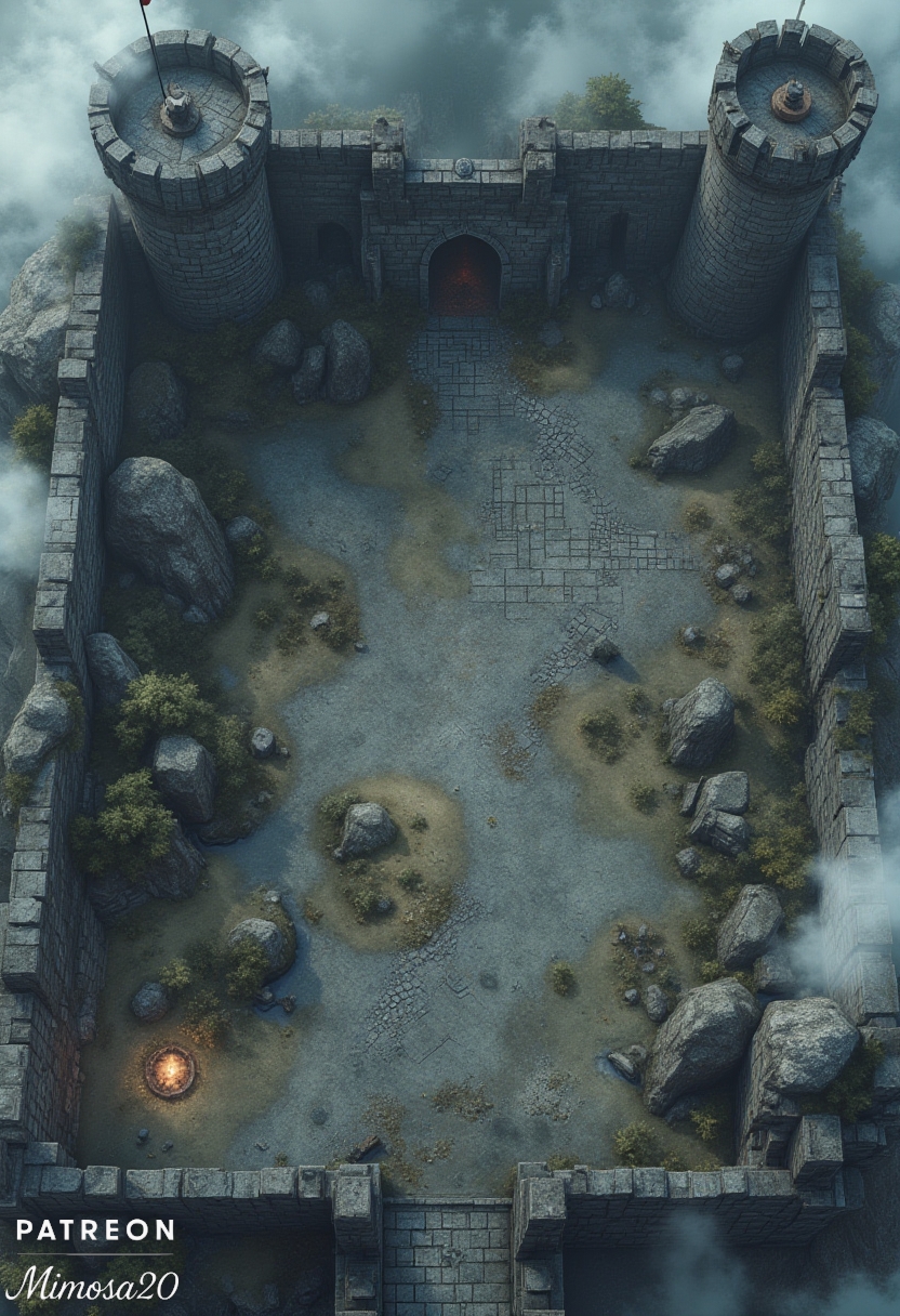 Abandoned castle / Battle Map by Mimosa20 on DeviantArt