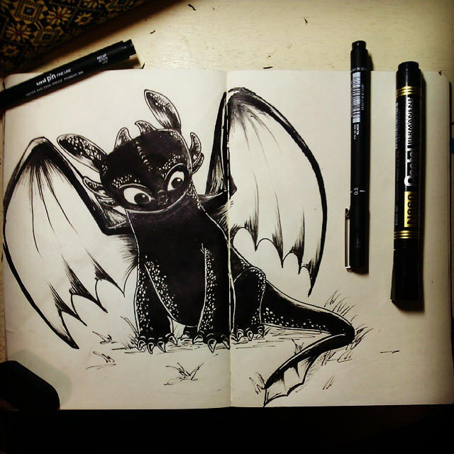 Toothless Large Drawing Toothless by SkyMyths27 on DeviantArt