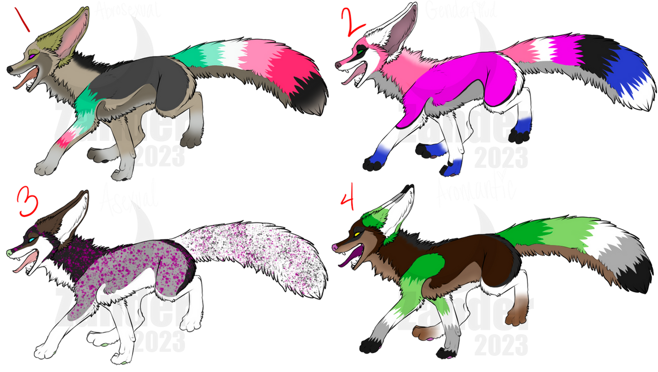 Fox Adaptables Pride Fox Adoptables -- Read Desc. by ZanZan98 on DeviantArt
