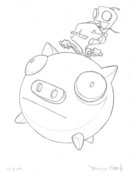 ZIM and GIR RIDE THE PIG