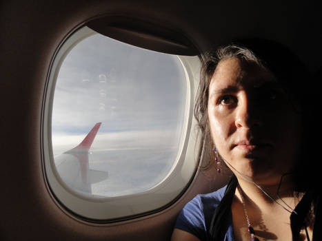 A selfie on an airplane