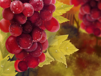 Grapes digital painting