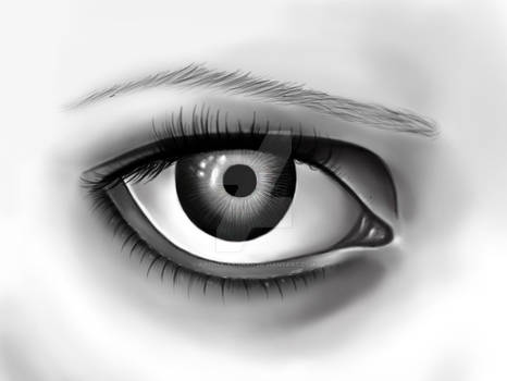 Black and white Eye digital painting