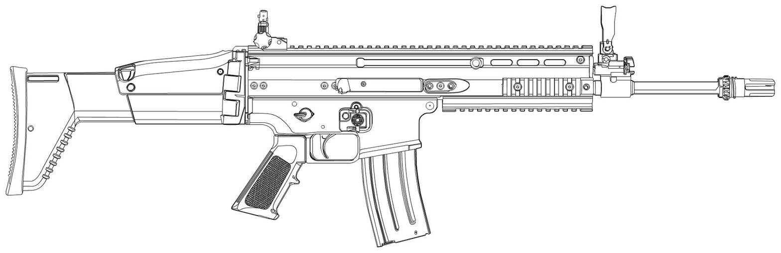 Fn Outline FN SCAR-L Outline by jackroberts on DeviantArt