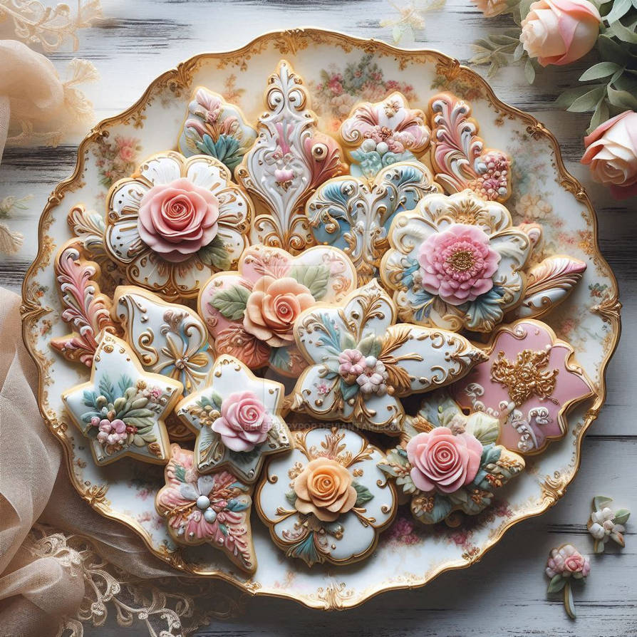 Cupcake Roccoco Cookies In Rococo Style by Bluepoppypop on DeviantArt