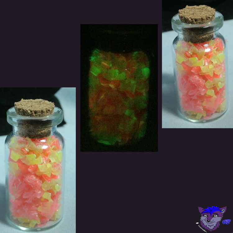 Commission: Red and Yellow Glow Bottle