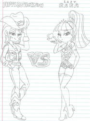 Applejackson vs Lady Rara - Sketch 2