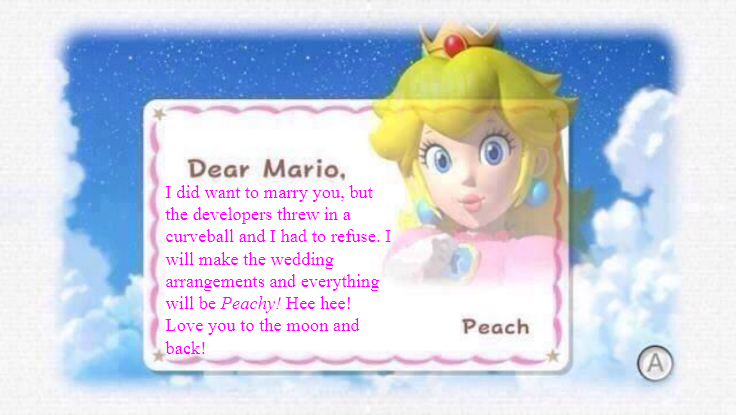 Peach's letter to Mario by AlliePeachfan on DeviantArt