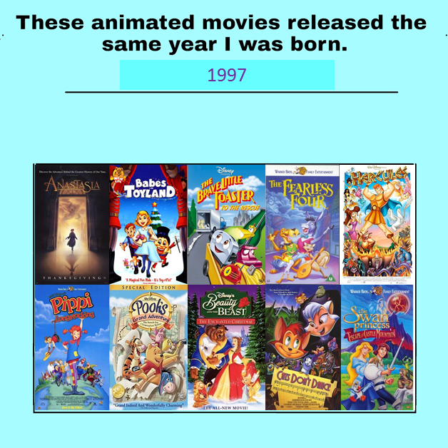 Animated films from the year i was born (1997) by AlliePeachfan on  DeviantArt