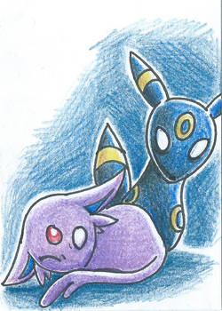 Espeon and Umbreon ACEO