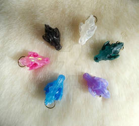 Akelarre Wolf skull - OOAK Pendants