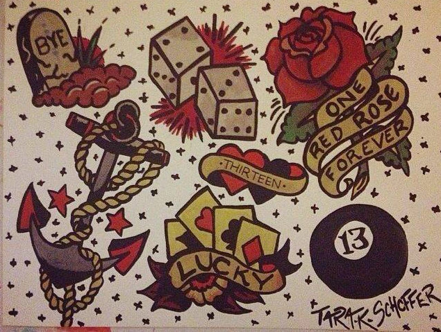 SailorJerry Inspired Tattoo Flash by TkWolver on DeviantArt