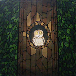 Masked Owl by Lantern Light