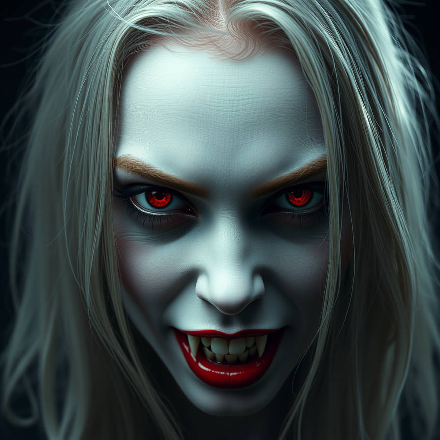 Vampire Sharp Features Realistic Female Vampire, Pale Skin, Sharp Fangs, by jovanni20 on ...