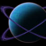 Blue Double-Ringed Planet