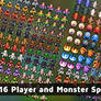 16x16 Player and Monster Sprites