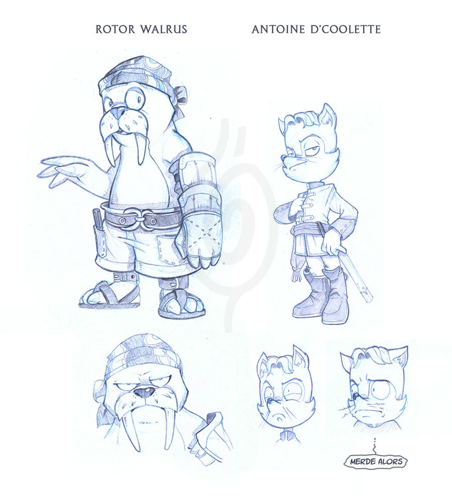 Rotor and Antoine: Early Concept Designs by KnotholeTeam on DeviantArt