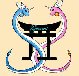 Gemini Dragonair Tattoo Design