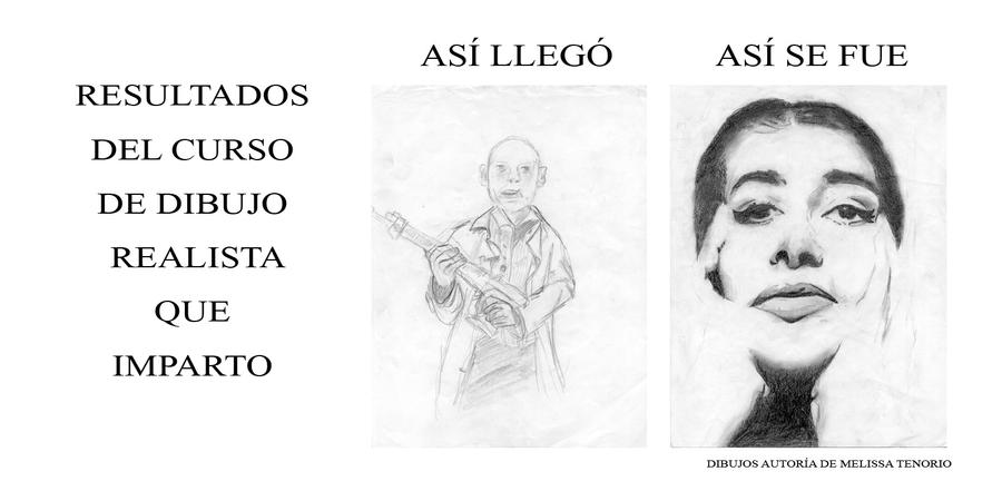 Dibujos de alumna Melissa antes y despues