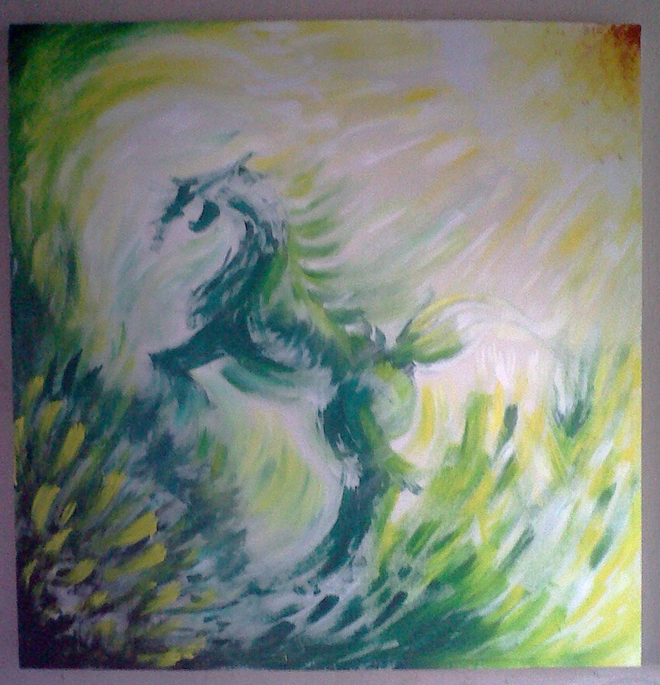 Pintura Caballo Verde