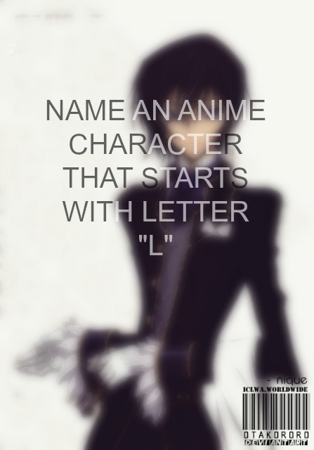 Name an anime character that starts with letter H! by otakororo on  DeviantArt